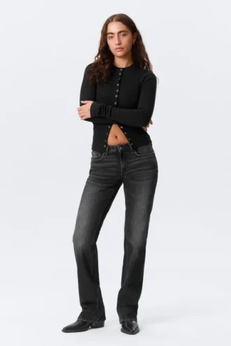 Tension Mid Rise Slim Bootcut Jeans – Paloma Black – Black