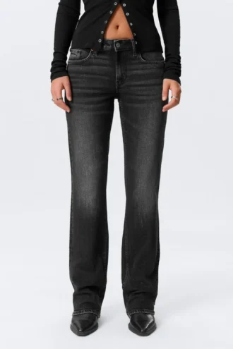 Tension Mid Rise Slim Bootcut Jeans – Paloma Black – Black