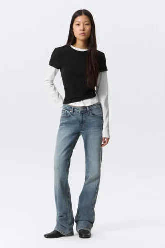 Tension Mid Rise Slim Bootcut Jeans – Thunder Blue – Dark Blue