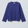 Teo Oversized Wool Blend Knit Sweater – Bright Blue