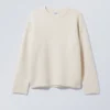 Teo Oversized Wool Blend Knit Sweater – Ecru