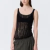 Textured Knitted Tank Top – Black Textured Knitted Tank Top – Black