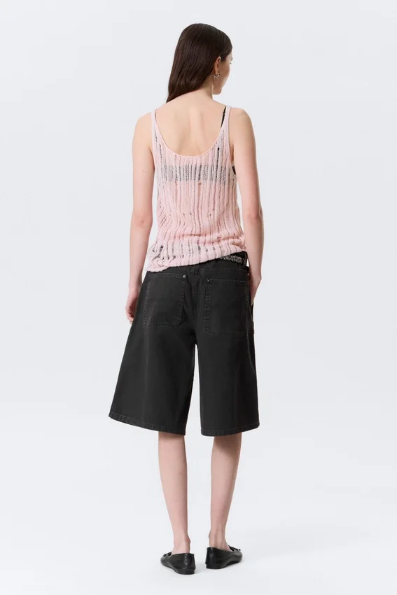 Textured Knitted Tank Top – Light Pink Textured Knitted Tank Top – Light Pink