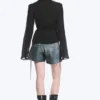 Textured Long-Sleeved Wrap Shirt – Transparent Black Textured Long-Sleeved Wrap Shirt – Transparent Black