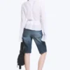 Textured Long-Sleeved Wrap Shirt – Transparent White