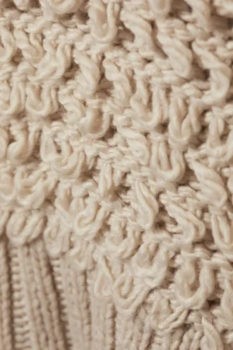 Textured Loop Knit Sweater – Beige