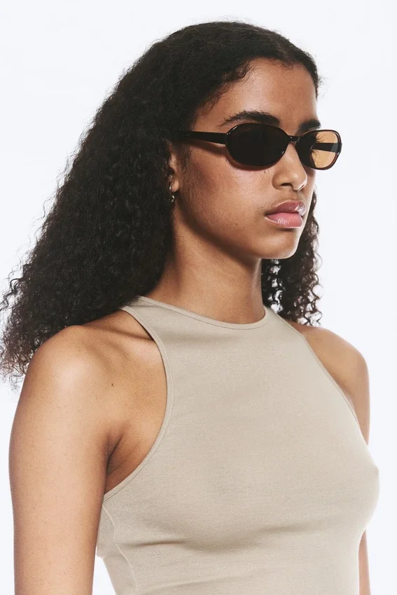 Thin Oval Frame Sunglasses – Dark Brown – Brown Lenses Thin Oval Frame Sunglasses – Dark Brown – Brown Lenses