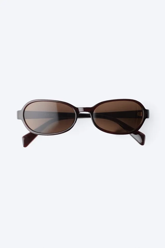 Thin Oval Frame Sunglasses – Dark Brown – Brown Lenses Thin Oval Frame Sunglasses – Dark Brown – Brown Lenses