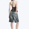 Tie-Back Hook-And-Eye Halterneck Top – Dark Grey Tie-Back Hook-And-Eye Halterneck Top – Dark Grey