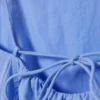 Tie-Back Twill Mini Dress – Blue Tie-Back Twill Mini Dress – Blue