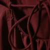 Tie-Back Twill Mini Dress – Burgundy Tie-Back Twill Mini Dress – Burgundy