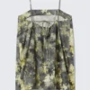 Tie-Back Twill Mini Dress – Grey – Dirty Floral Tie-Back Twill Mini Dress – Grey – Dirty Floral