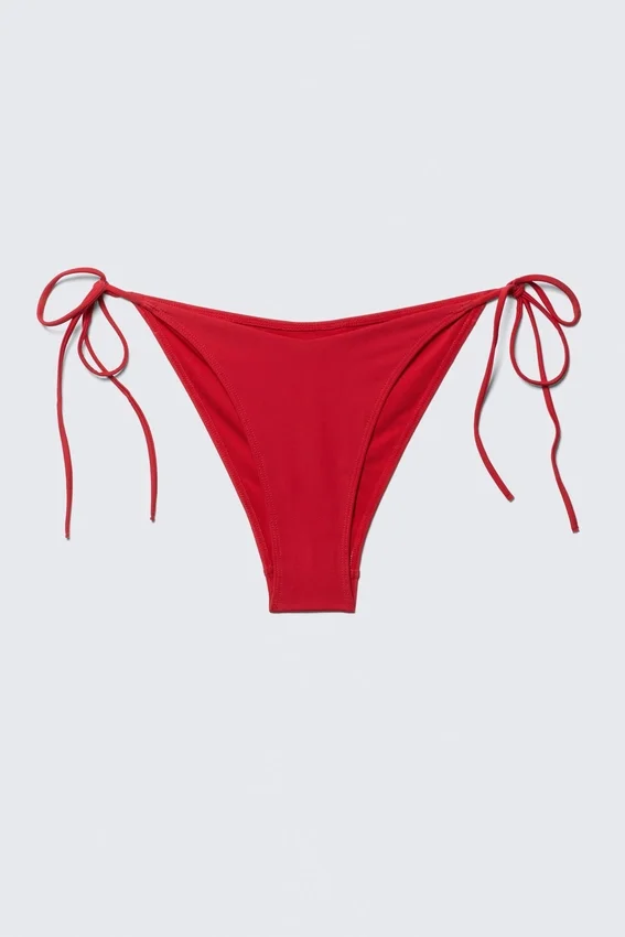 Tie Bikini Tanga Bottoms – Bright Red Tie Bikini Tanga Bottoms – Bright Red