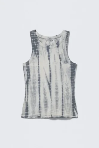 Tie-Dye Fitted Tank Top – Grey Tie-Dye