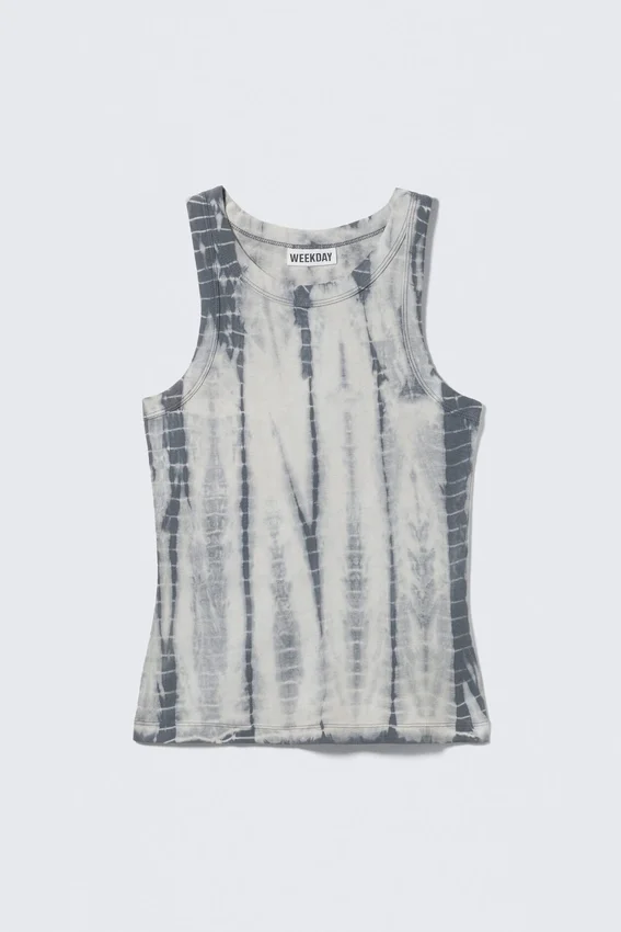 Tie-Dye Fitted Tank Top – Grey Tie-Dye Tie-Dye Fitted Tank Top – Grey Tie-Dye