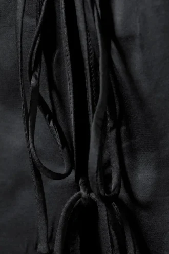 Tie-Front Halterneck Top – Dark Grey