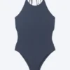 Tie Halter Neck Swimsuit – Dark Blue Tie Halter Neck Swimsuit – Dark Blue