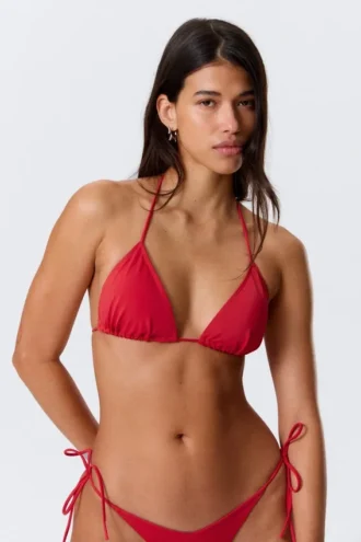 Tie Triangle Bikini Top – Bright Red