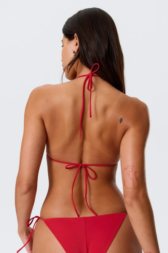 Tie Triangle Bikini Top – Bright Red Tie Triangle Bikini Top – Bright Red