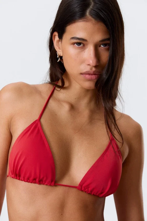 Tie Triangle Bikini Top – Bright Red Tie Triangle Bikini Top – Bright Red