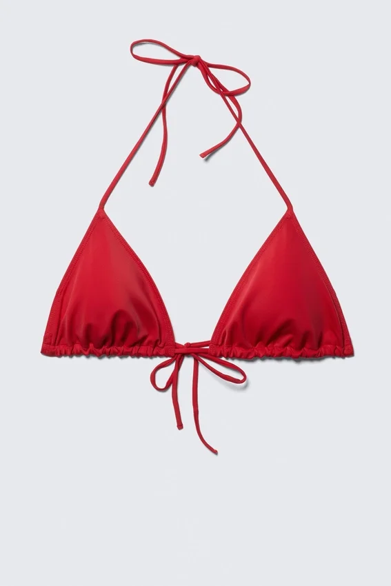 Tie Triangle Bikini Top – Bright Red Tie Triangle Bikini Top – Bright Red