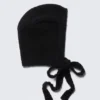 Tied Knit Bonnet – Black Tied Knit Bonnet – Black