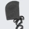 Tied Knit Bonnet – Dark Grey Melange Tied Knit Bonnet – Dark Grey Melange