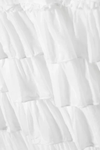 Tiered Frilled Maxi Skirt – White