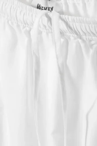 Tiered Maxi Poplin Skirt – White