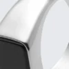 Tiger Eye Signet Ring – Silver – Black Stone