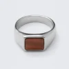 Tiger Eye Signet Ring – Silver – Brown Stone