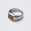 Tiger Eye Signet Ring – Silver – Brown Stone
