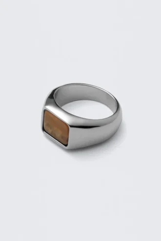 Tiger Eye Signet Ring – Silver – Brown Stone