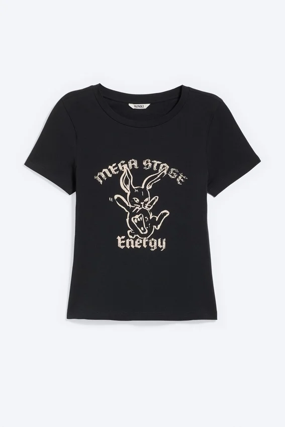 Tight Graphic Mini T-Shirt – Black – Bunny Tight Graphic Mini T-Shirt – Black – Bunny
