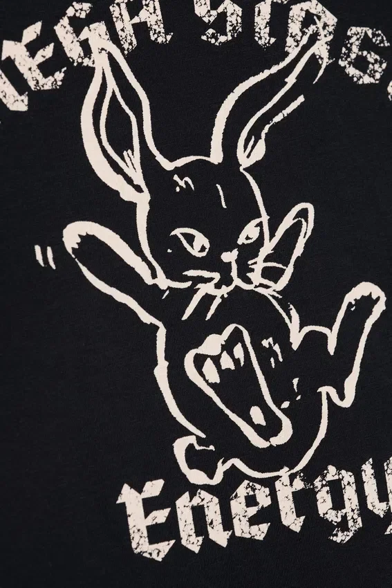 Tight Graphic Mini T-Shirt – Black – Bunny Tight Graphic Mini T-Shirt – Black – Bunny