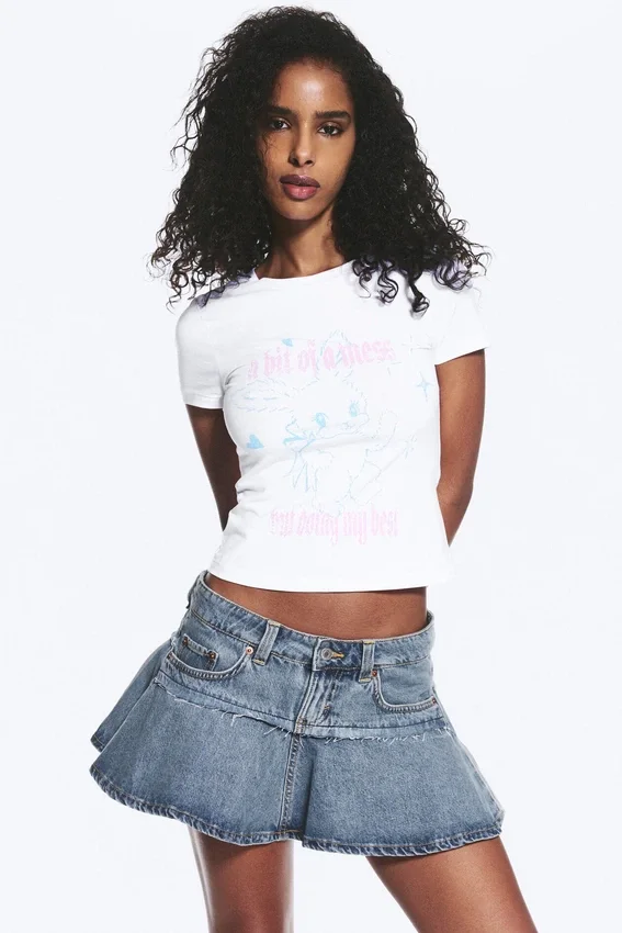Tight Graphic Mini T-Shirt – White – White Bunny Tight Graphic Mini T-Shirt – White – White Bunny