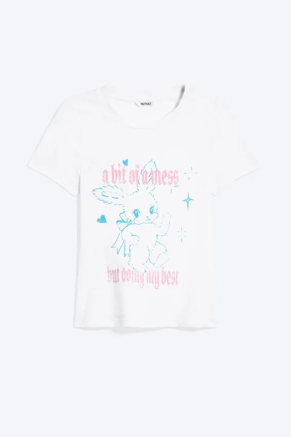 Tight Graphic Mini T-Shirt – White – White Bunny Tight Graphic Mini T-Shirt – White – White Bunny
