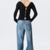 Tight Knitted V-Neck Cardigan – Black Tight Knitted V-Neck Cardigan – Black