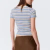 Tight Mini T-Shirt – Blue/Pink Multi Stripe Tight Mini T-Shirt – Blue/Pink Multi Stripe