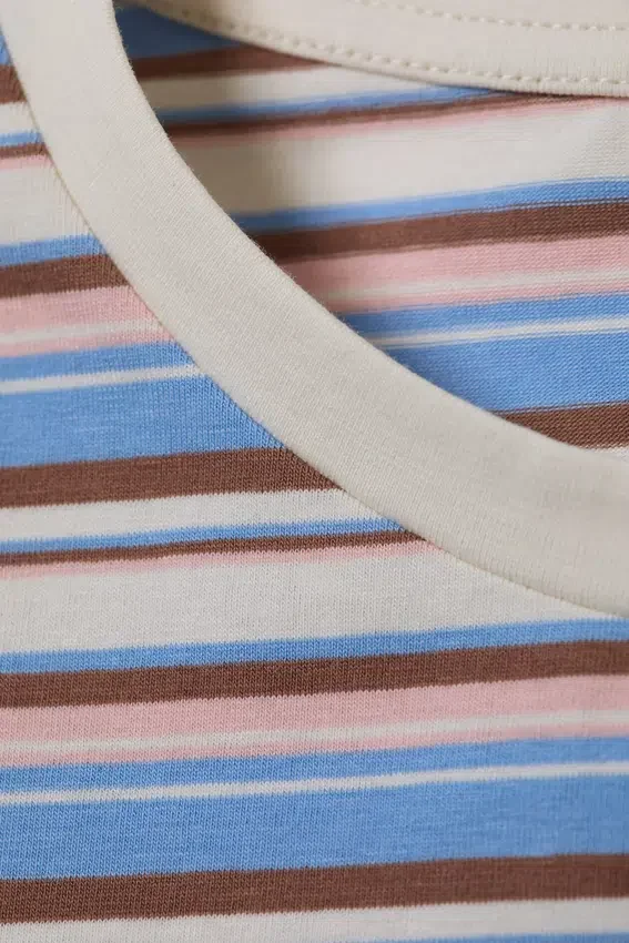 Tight Mini T-Shirt – Blue/Pink Multi Stripe Tight Mini T-Shirt – Blue/Pink Multi Stripe