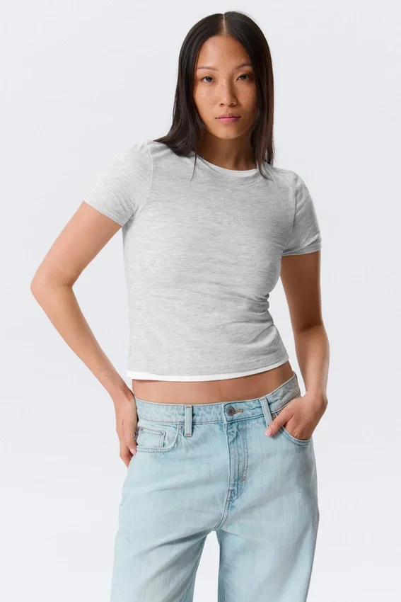 Tight Mini T-Shirt – Grey Melange Tight Mini T-Shirt – Grey Melange