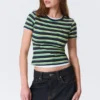 Tight Mini T-Shirt – Navy/Green Stripe Tight Mini T-Shirt – Navy/Green Stripe