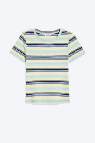 Tight Mini T-Shirt – Striped Blue/Yellow