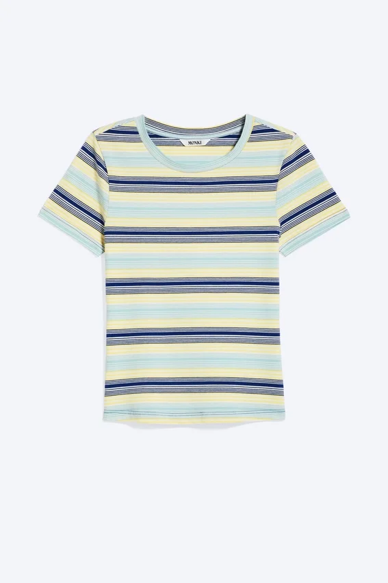 Tight Mini T-Shirt – Striped Blue/Yellow Tight Mini T-Shirt – Striped Blue/Yellow