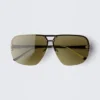 Tinted Oval Aviator Unisex Sunglasses – Silver – Green Lenses Tinted Oval Aviator Unisex Sunglasses – Silver – Green Lenses