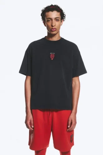 Toffs Loose Boxy Football T-Shirt – off Black