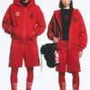 Toffs Loose Fit Zip Football Hoodie – Bright Red Toffs Loose Fit Zip Football Hoodie – Bright Red