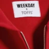 Toffs Loose Fit Zip Football Hoodie – Bright Red Toffs Loose Fit Zip Football Hoodie – Bright Red