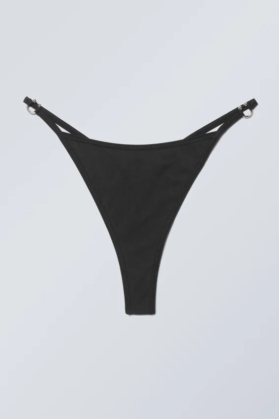 Tori Piercing Tanga Thong – Black Tori Piercing Tanga Thong – Black