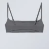 Towelling Scoop Neck Bikini Top – Dark Grey Towelling Scoop Neck Bikini Top – Dark Grey